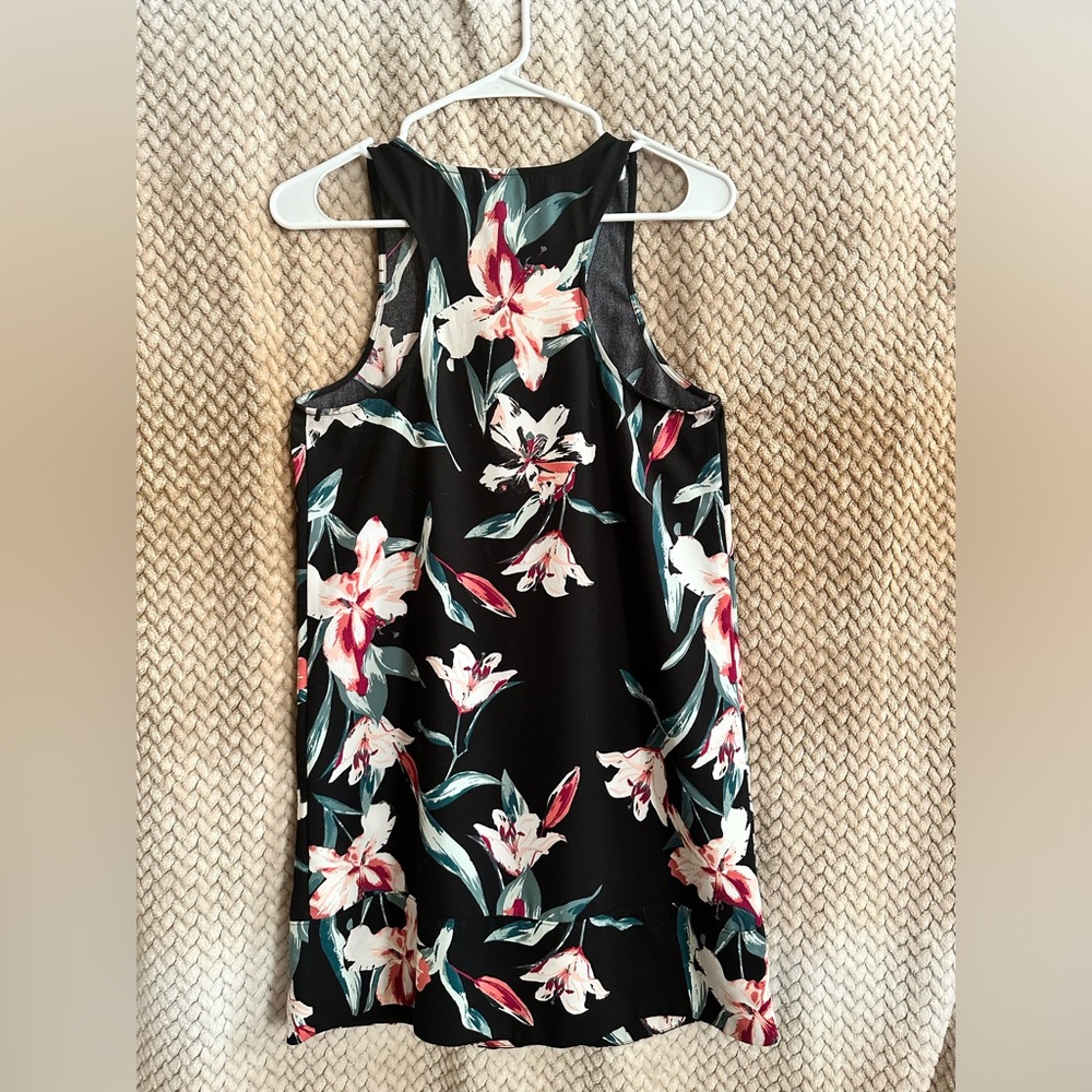 Leith Short Black Ivory Floral Dress